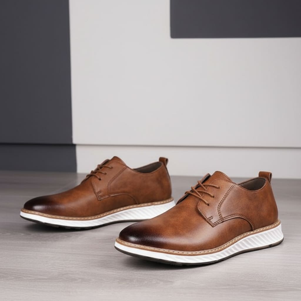 Gilbert Lightweight Leather Derby Shoes_2