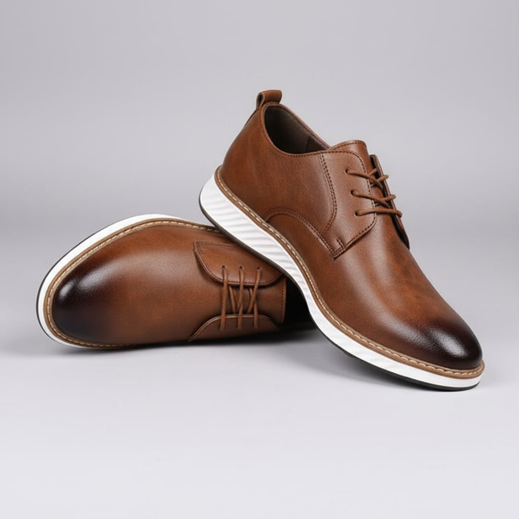 Gilbert Lightweight Leather Derby Shoes_3
