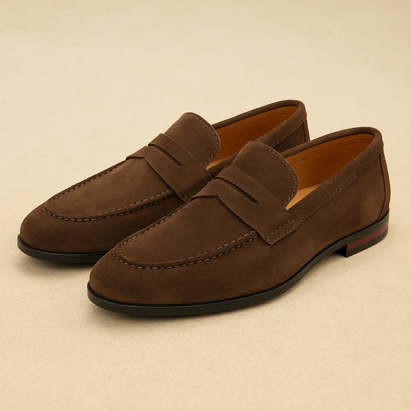 Albert Suede Penny Loafers_4