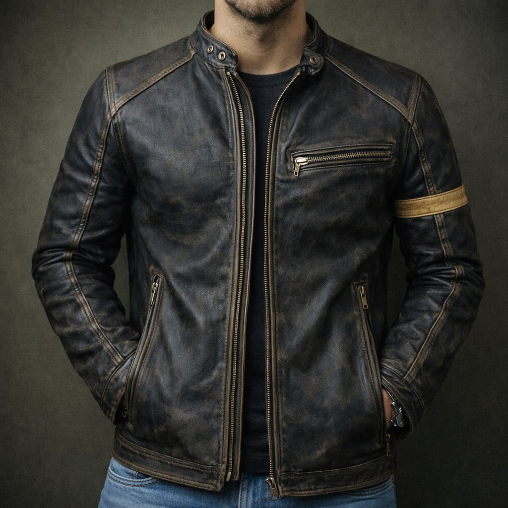 Damien Distressed Leather Moto Jacket_5