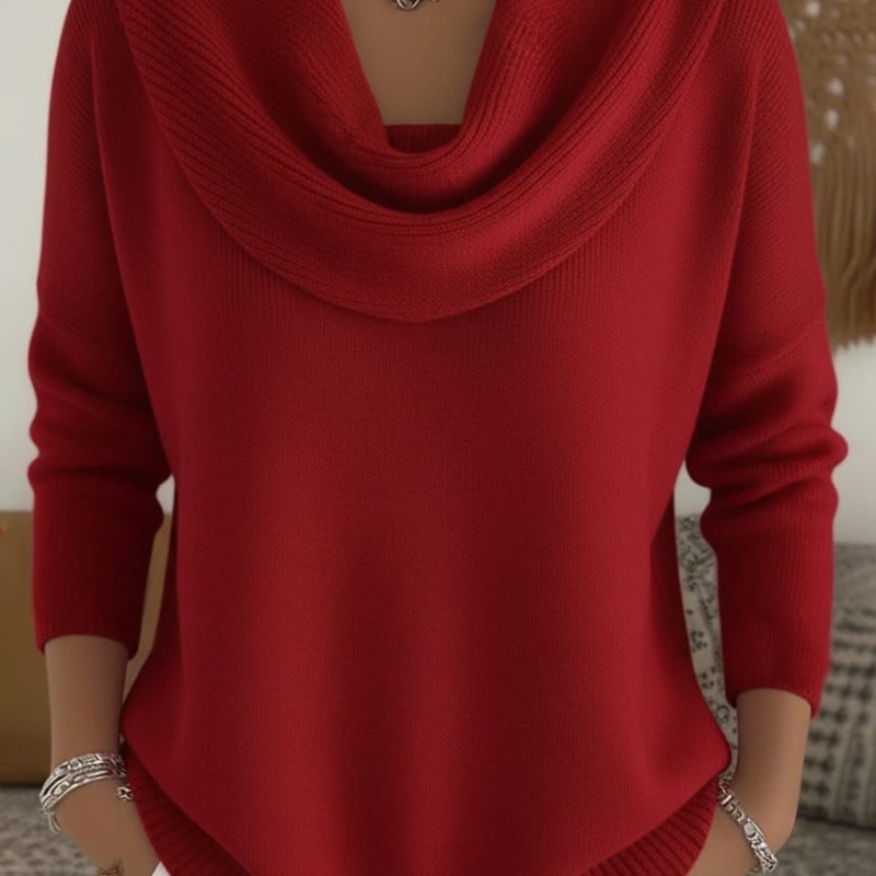 Phaedra Cowl Neck Knit Sweater_1