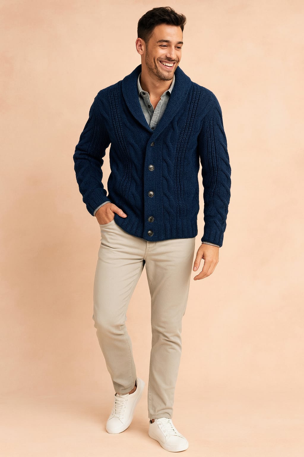 Garrick Cable Knit Shawl Collar Cardigan_6