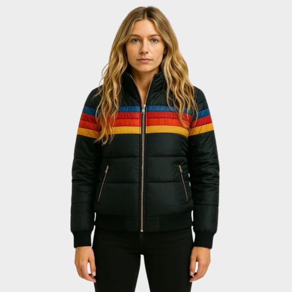 Svetlana Retro Striped Puffer Jacket_4