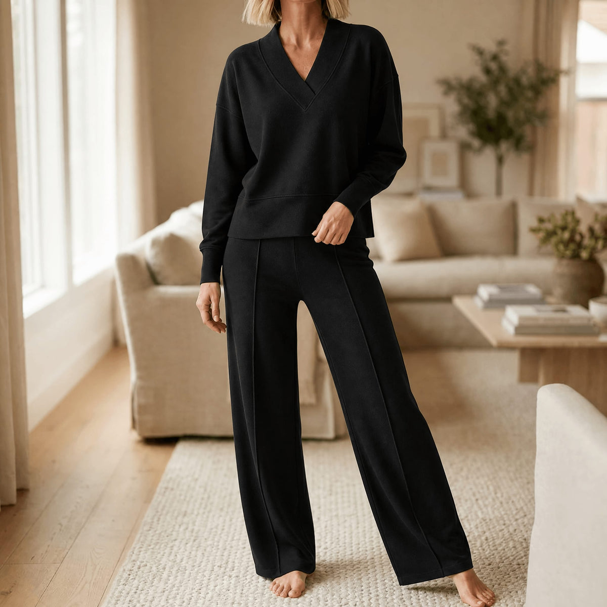 Lucinda V-Neck Knit Sweater and Wide Leg Pants Two Piece Set_13