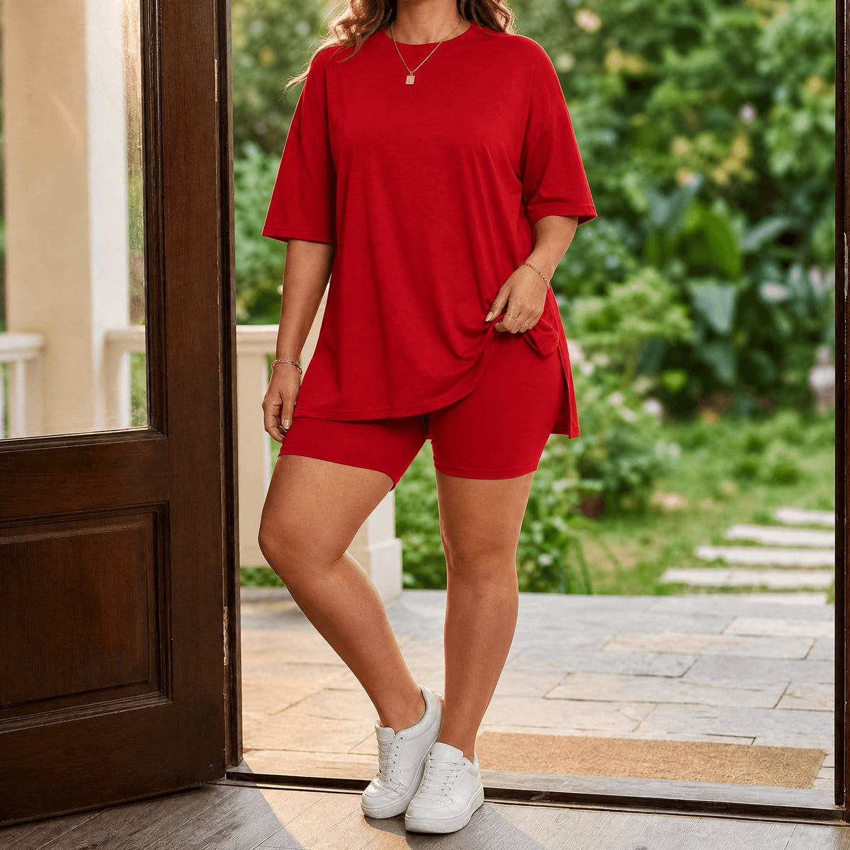 Greta Oversized Tee and Biker Shorts Two Piece Set_16