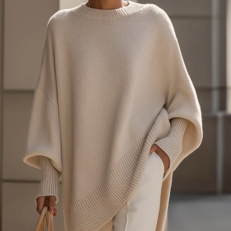 Haisley Oversized Draped Knit Sweater_1