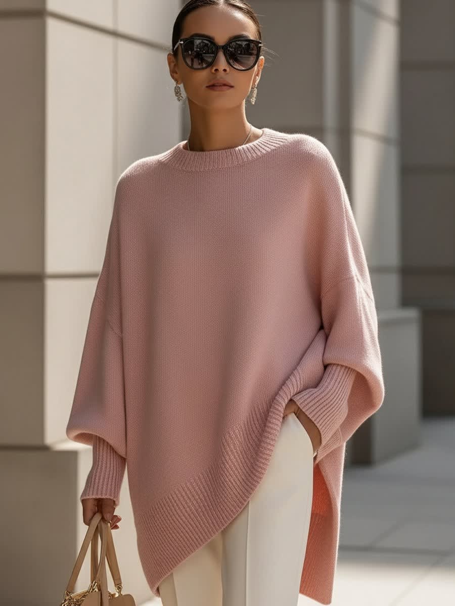 Haisley Oversized Draped Knit Sweater_2