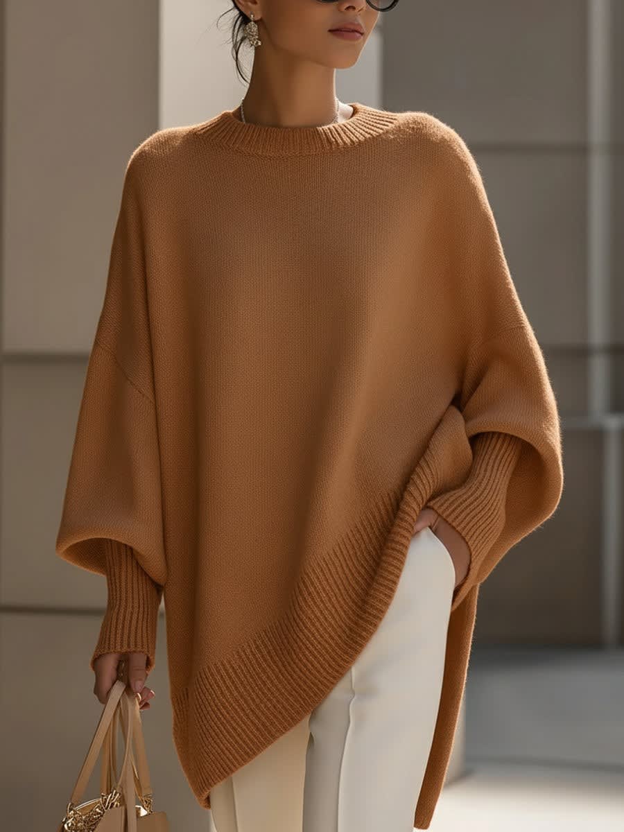 Haisley Oversized Draped Knit Sweater_4