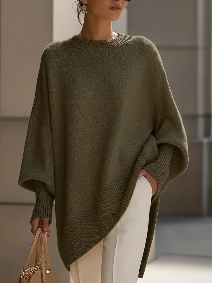 Haisley Oversized Draped Knit Sweater_7