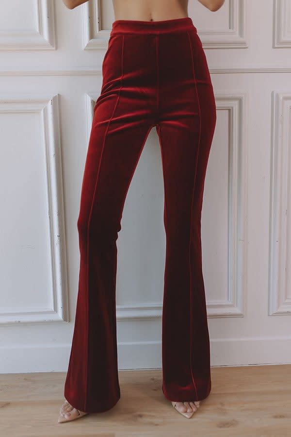 Zephyrine Velvet Flare Leg Pant Suit_5