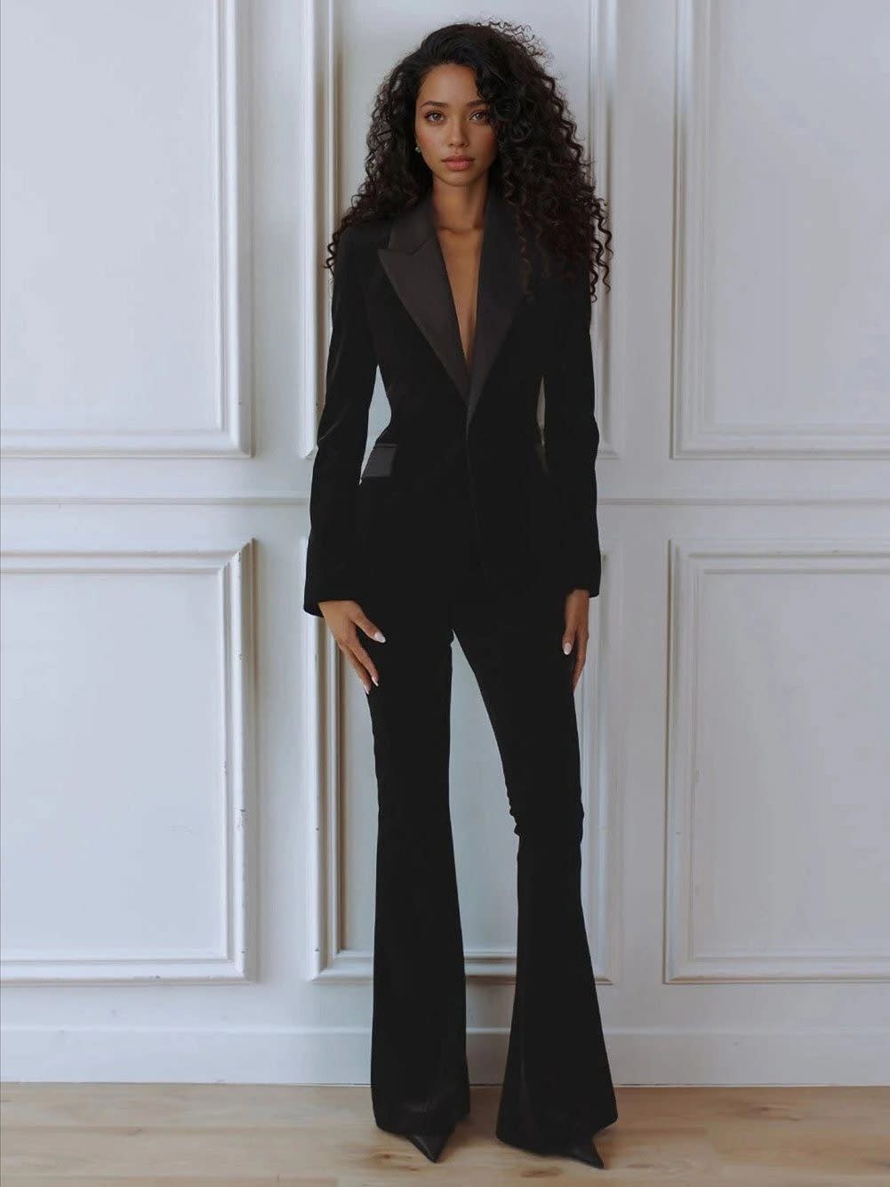 Zephyrine Velvet Flare Leg Pant Suit_6