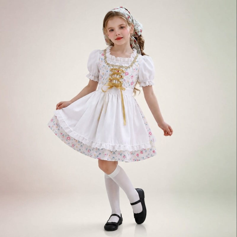 Alayna Girls Floral Oktoberfest Dirndl Dress_1