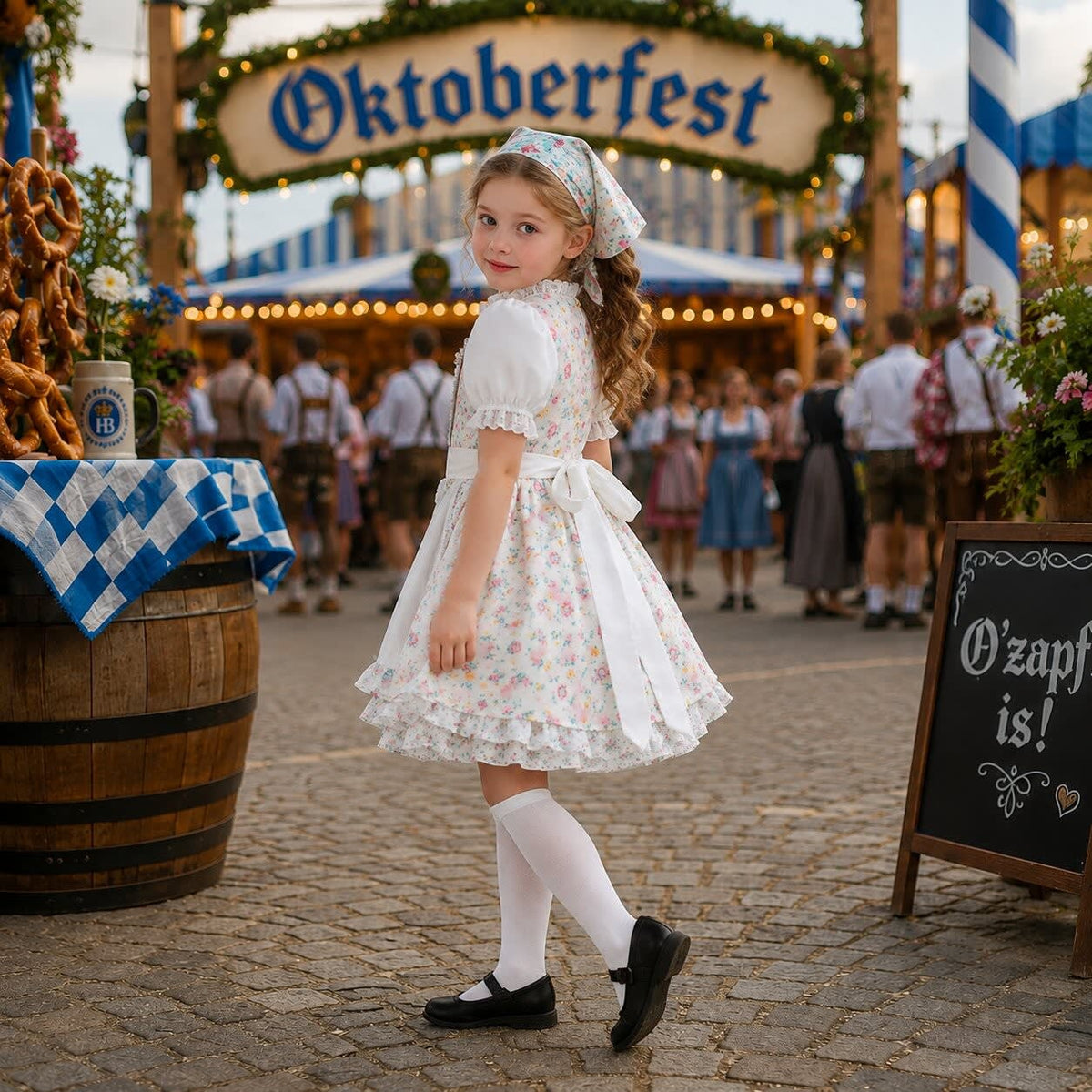 Alayna Girls Floral Oktoberfest Dirndl Dress_3