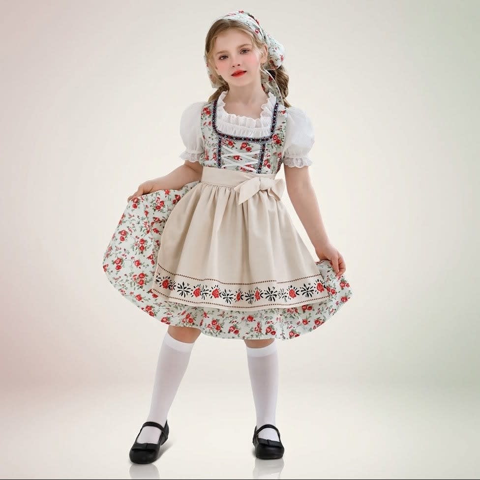Alayna Girls Floral Oktoberfest Dirndl Dress_4
