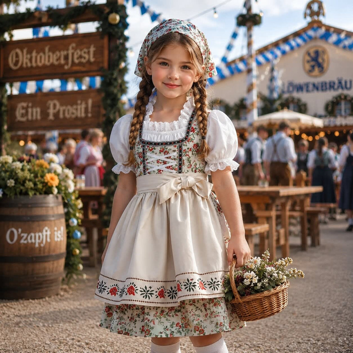 Alayna Girls Floral Oktoberfest Dirndl Dress_5