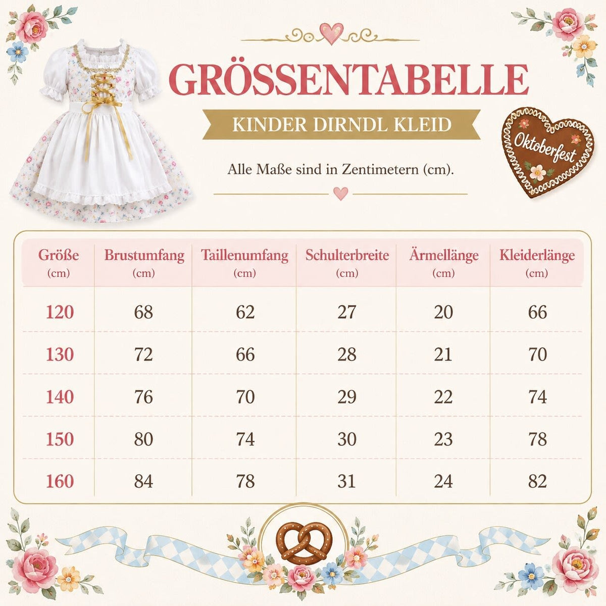Alayna Girls Floral Oktoberfest Dirndl Dress_8
