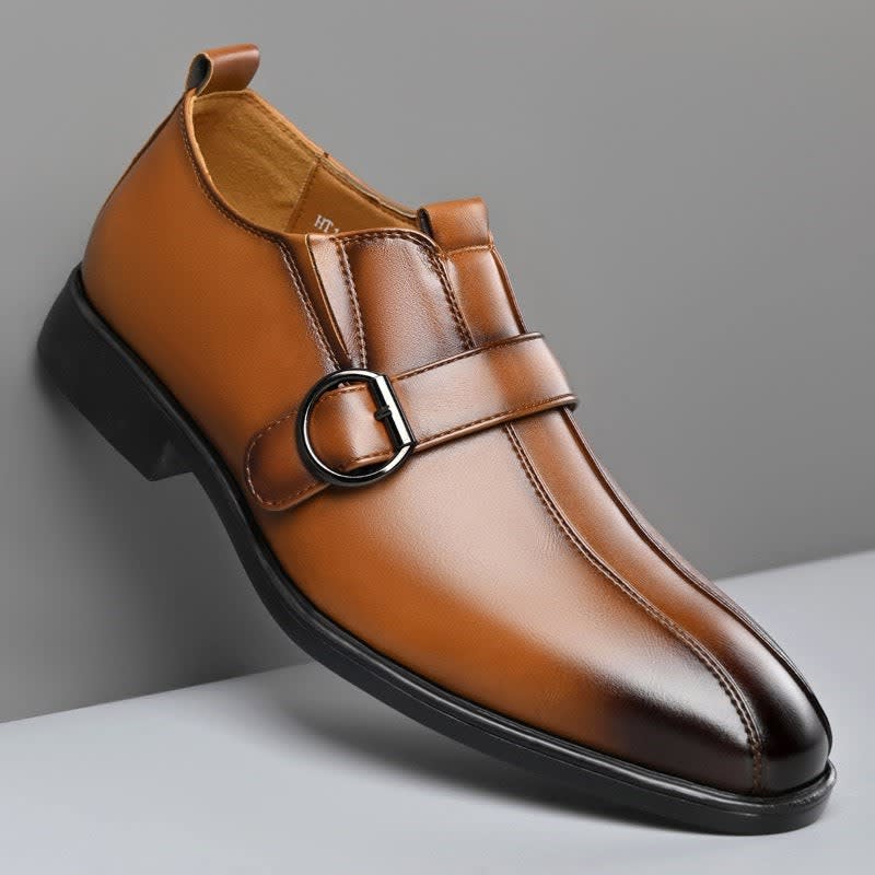 Gerald Faux Leather Monk Strap Dress Shoes_1
