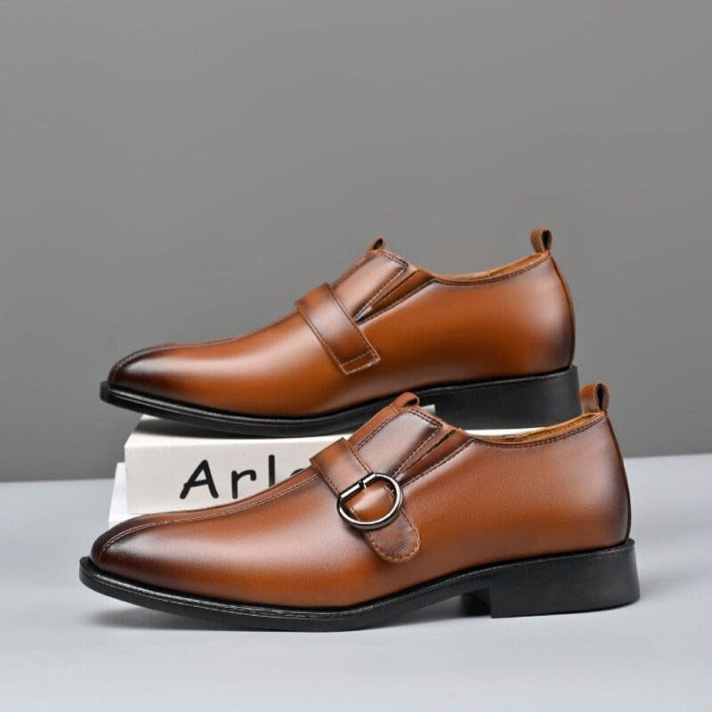 Gerald Faux Leather Monk Strap Dress Shoes_8