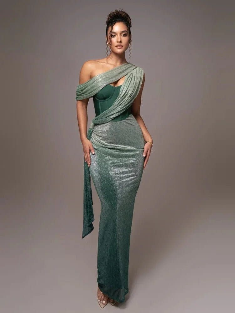 Phoebe Draped One Shoulder Shimmer Hoco Dress_4