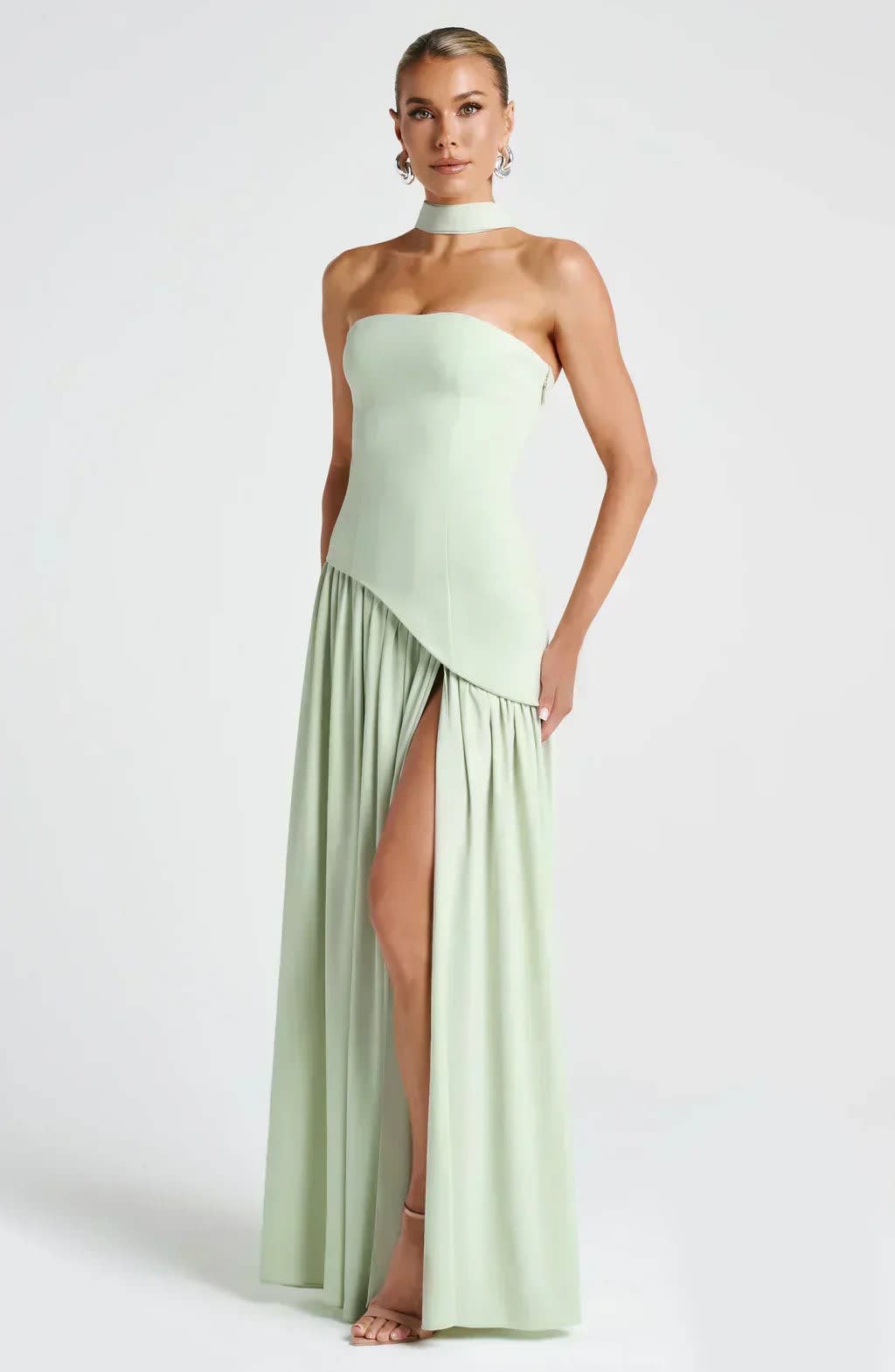 Rhea Halter Neck Wedding Guest Maxi Dress_8