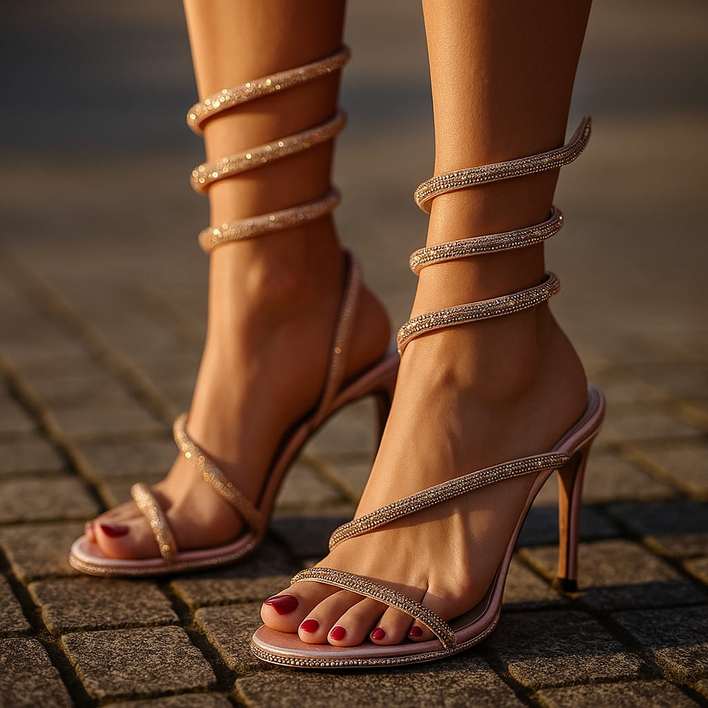 Marinella Crystal Spiral Ankle Wrap Heels_6