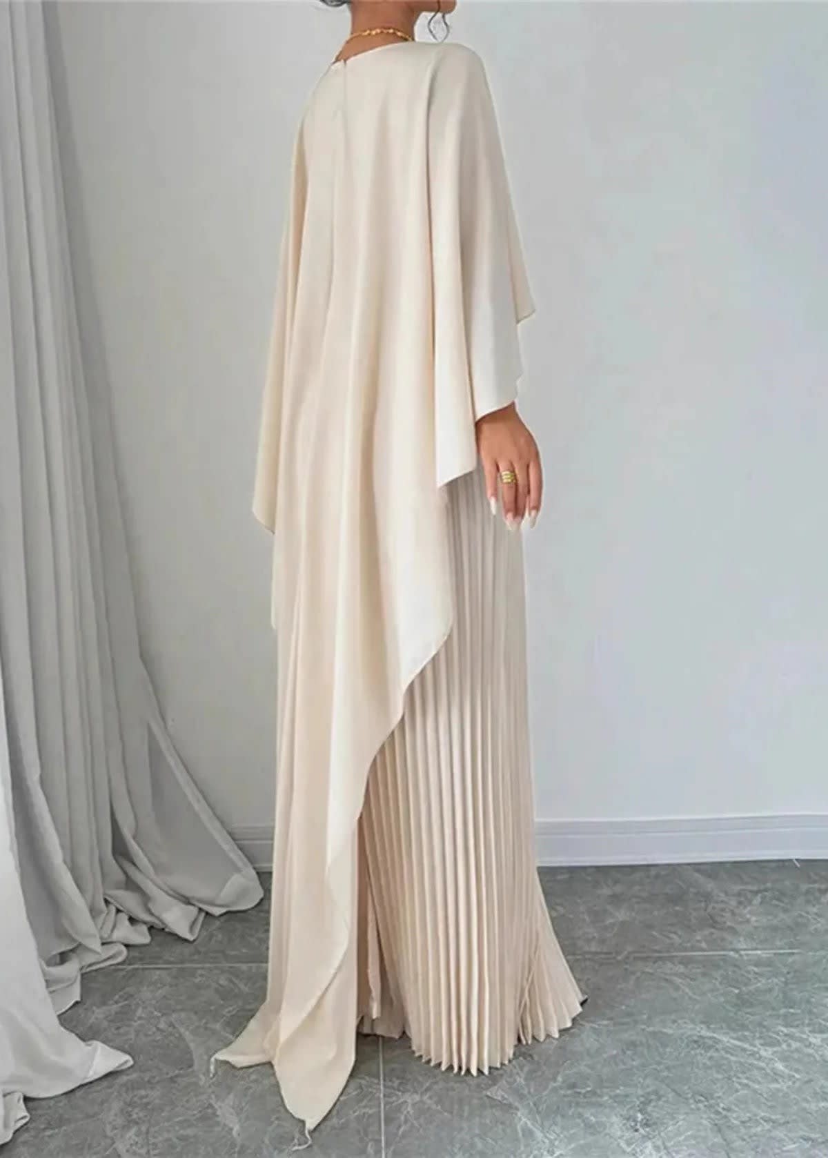 Ophelia Flowy Cape Wedding Guest Maxi Dress_2