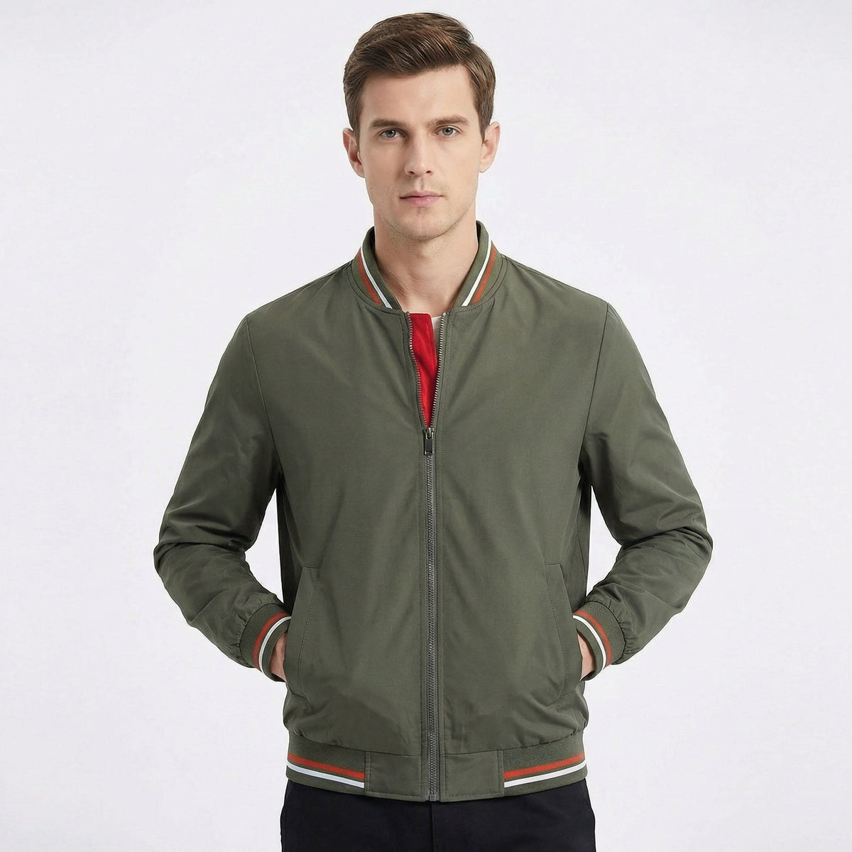 Chance Varsity Stripe Zip Up Bomber Jacket_3