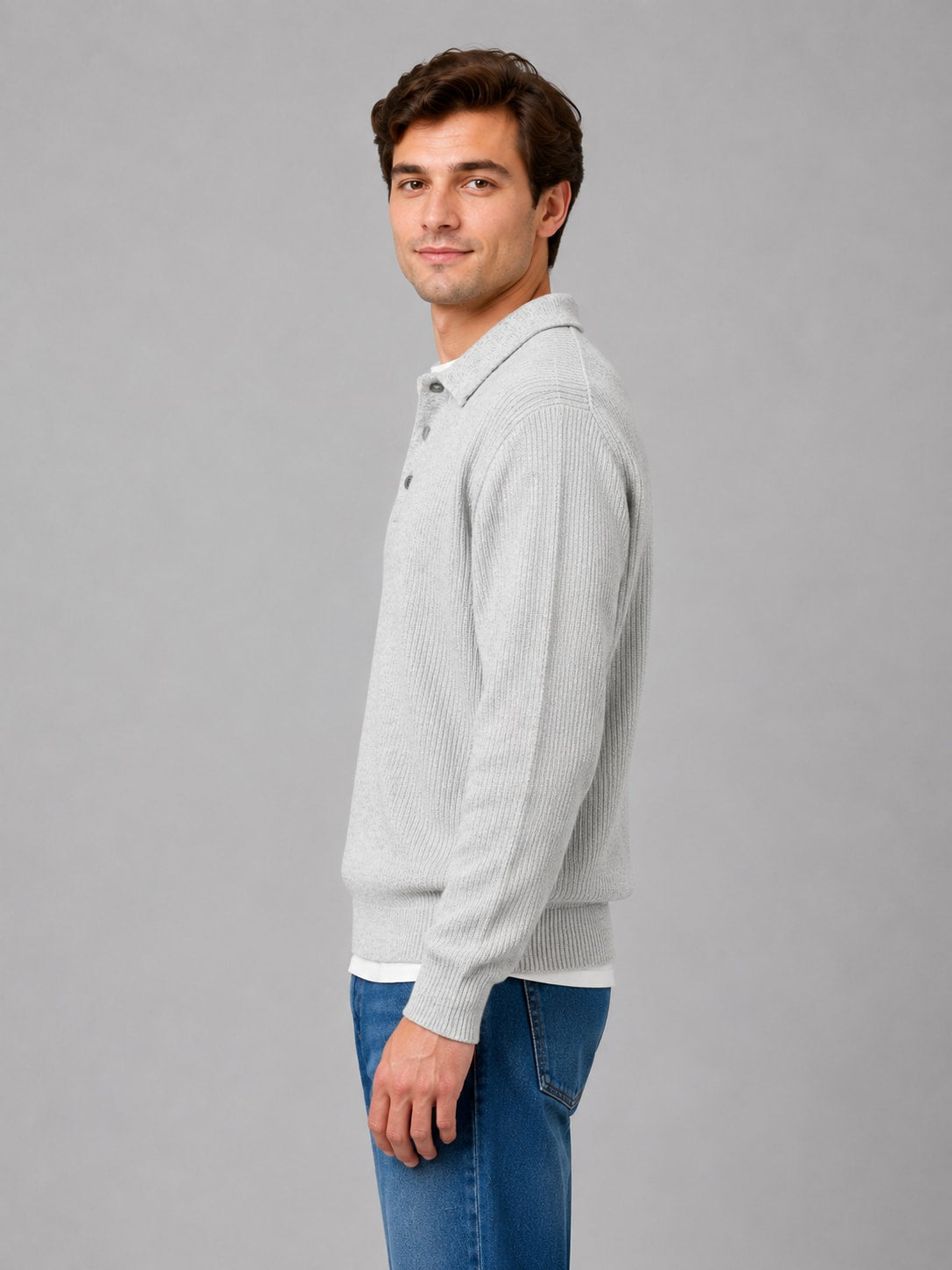 Julian Ribbed Knit Polo Sweater_3