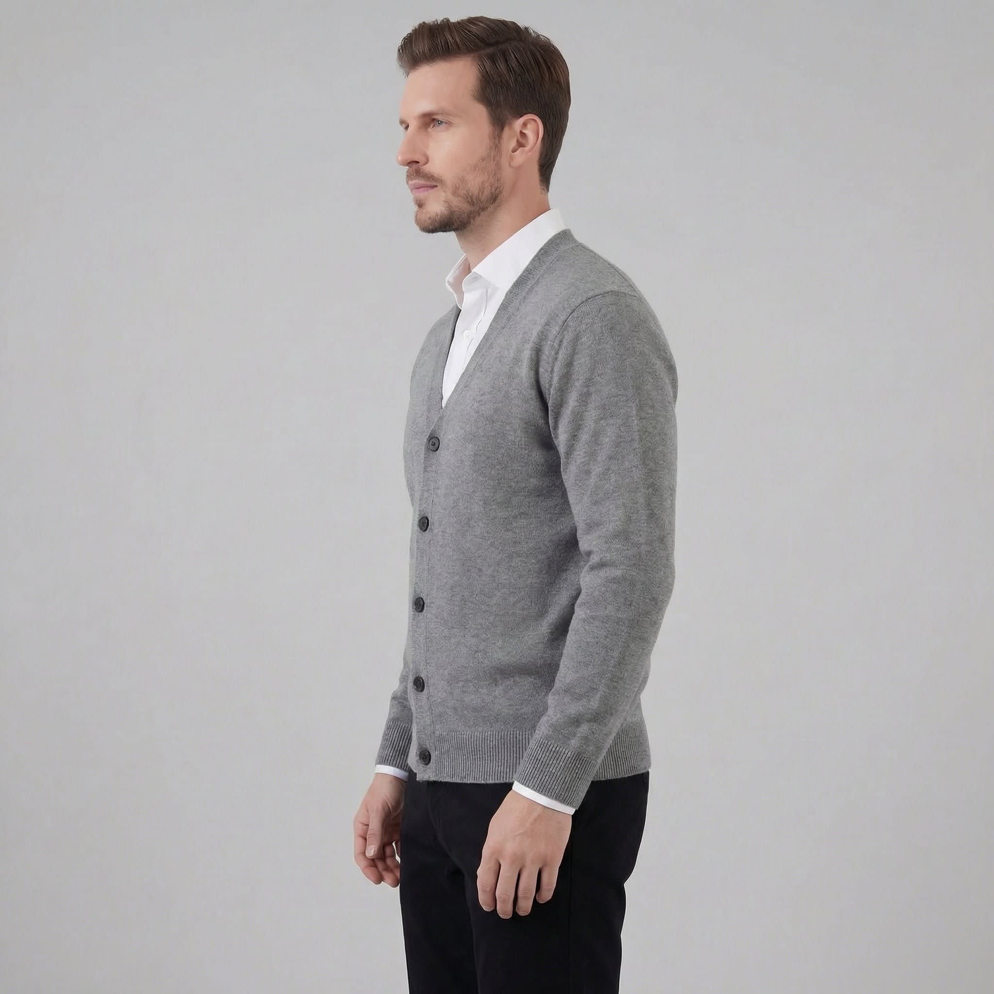Logan Button Front V-Neck Cardigan_2