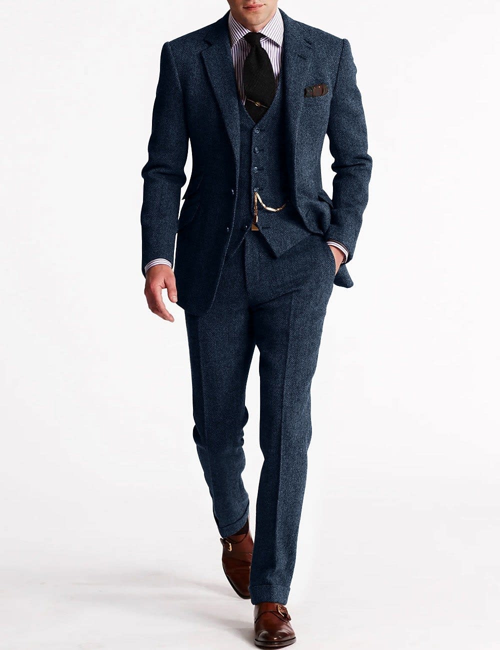 Derek Herringbone Tweed Three Piece Suit_9