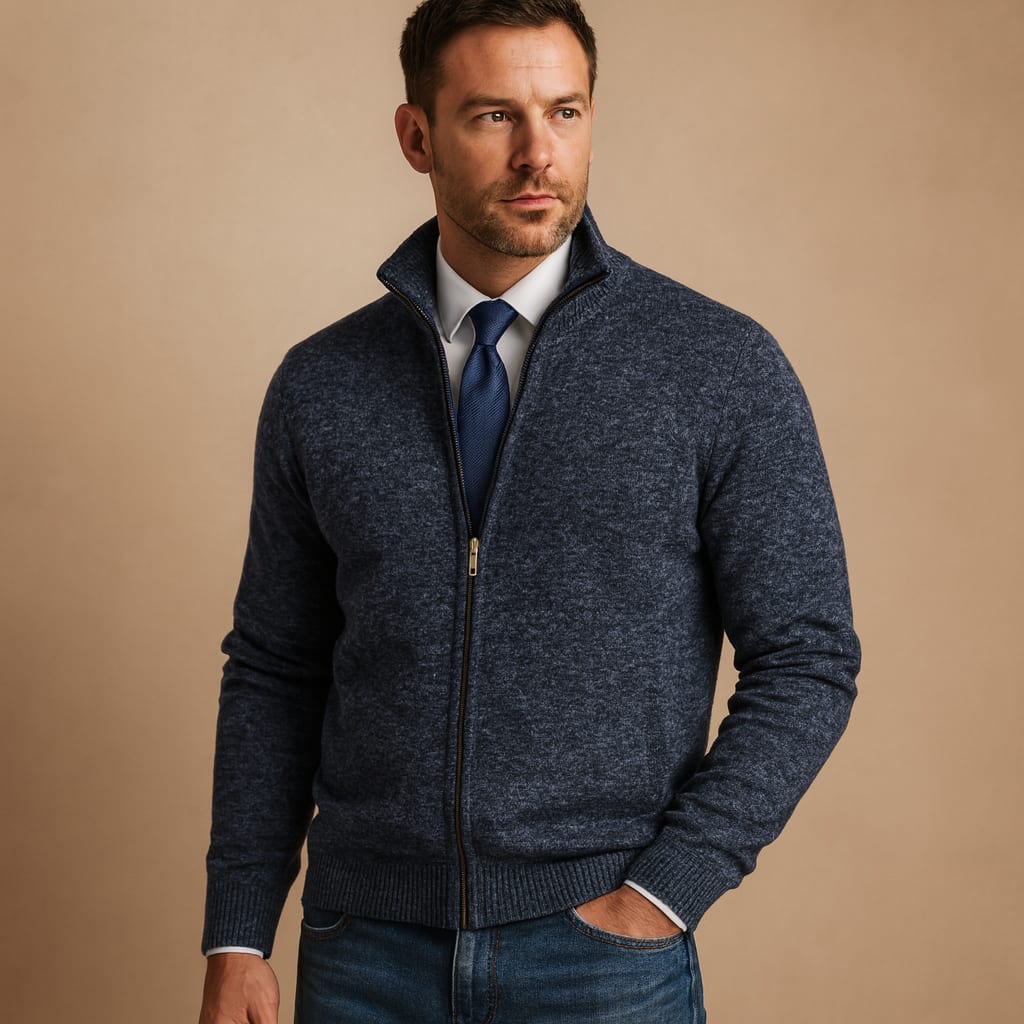 Pierce Knit Zip Up Cardigan_5