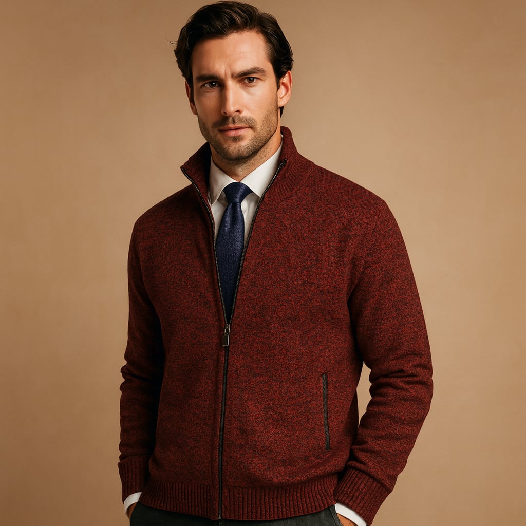 Pierce Knit Zip Up Cardigan_6