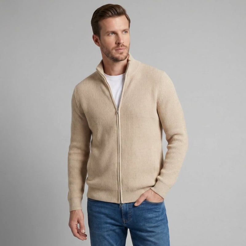 Parker Ribbed Zip Up Cardigan_1