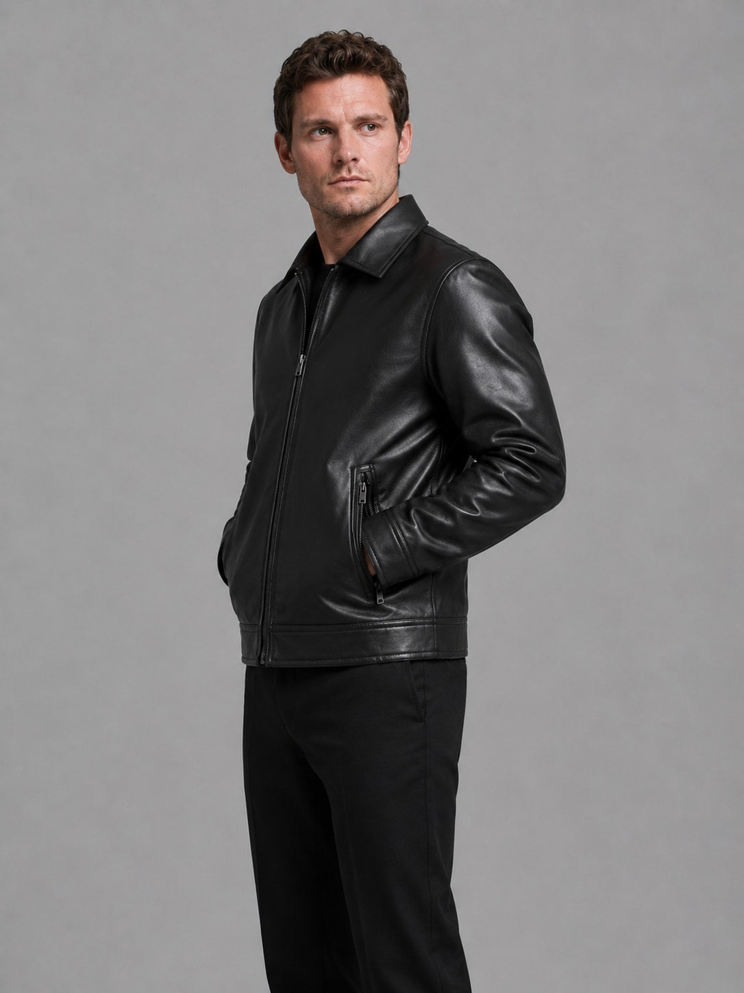 Matteo Faux Leather Zip Jacket_3