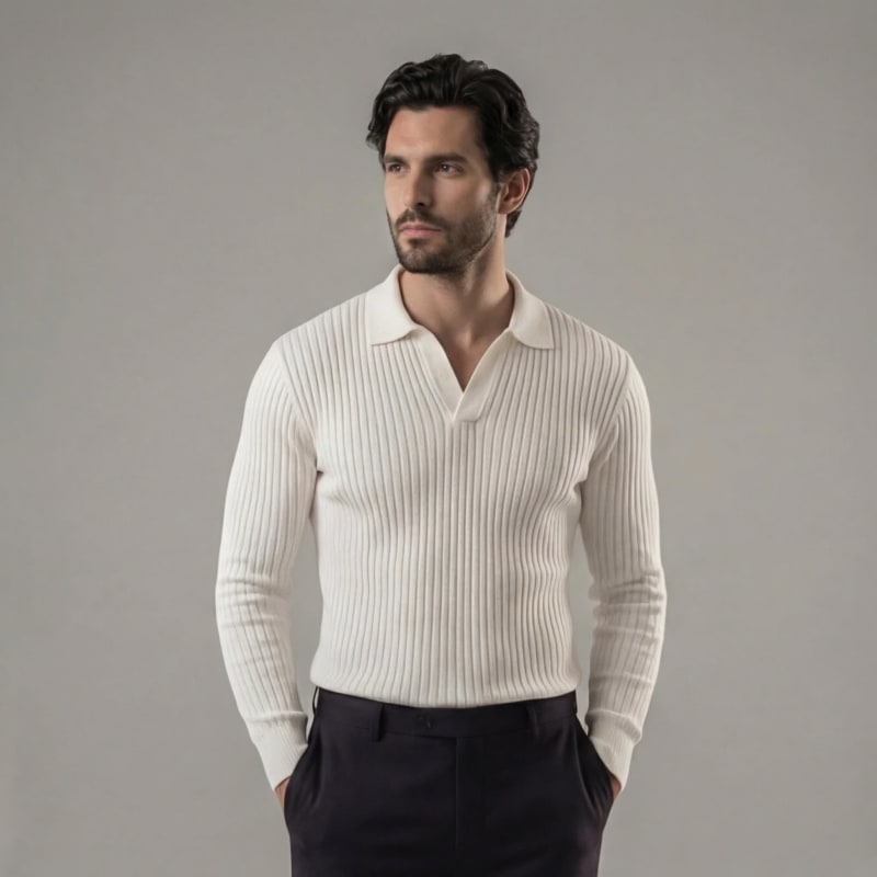 Shepherd Ribbed Long Sleeve Polo_1