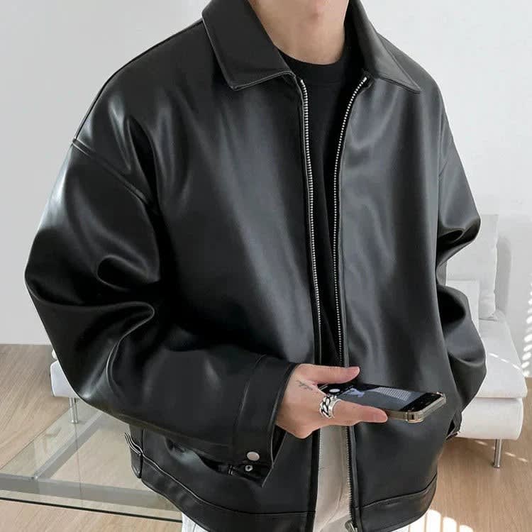 Deandre Oversized Faux Leather Bomber Jacket_2