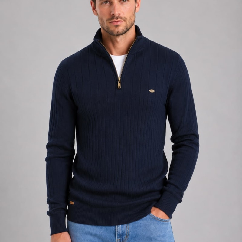Sebastian Cotton Quarter Zip Sweater_1