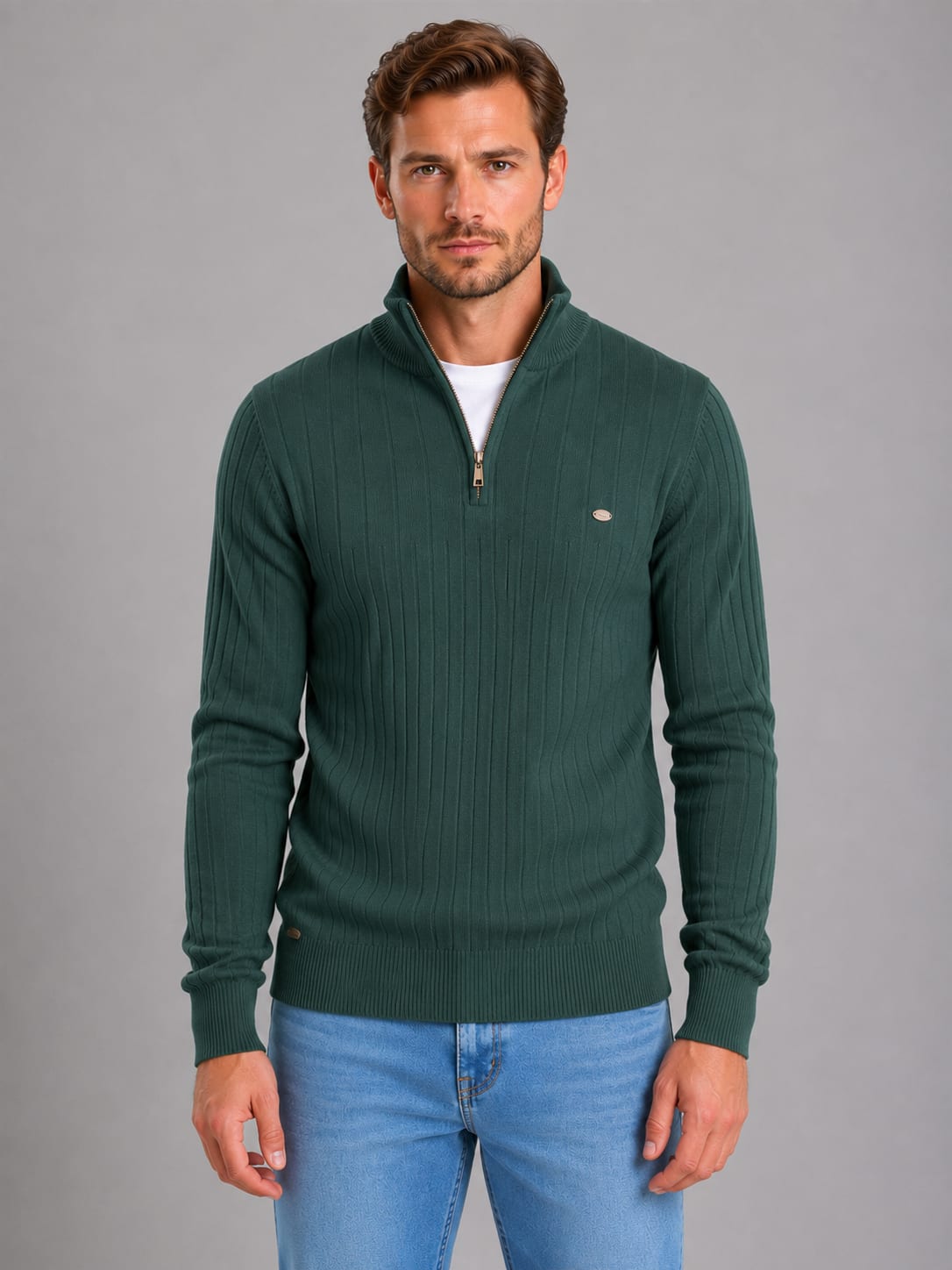 Sebastian Cotton Quarter Zip Sweater_9