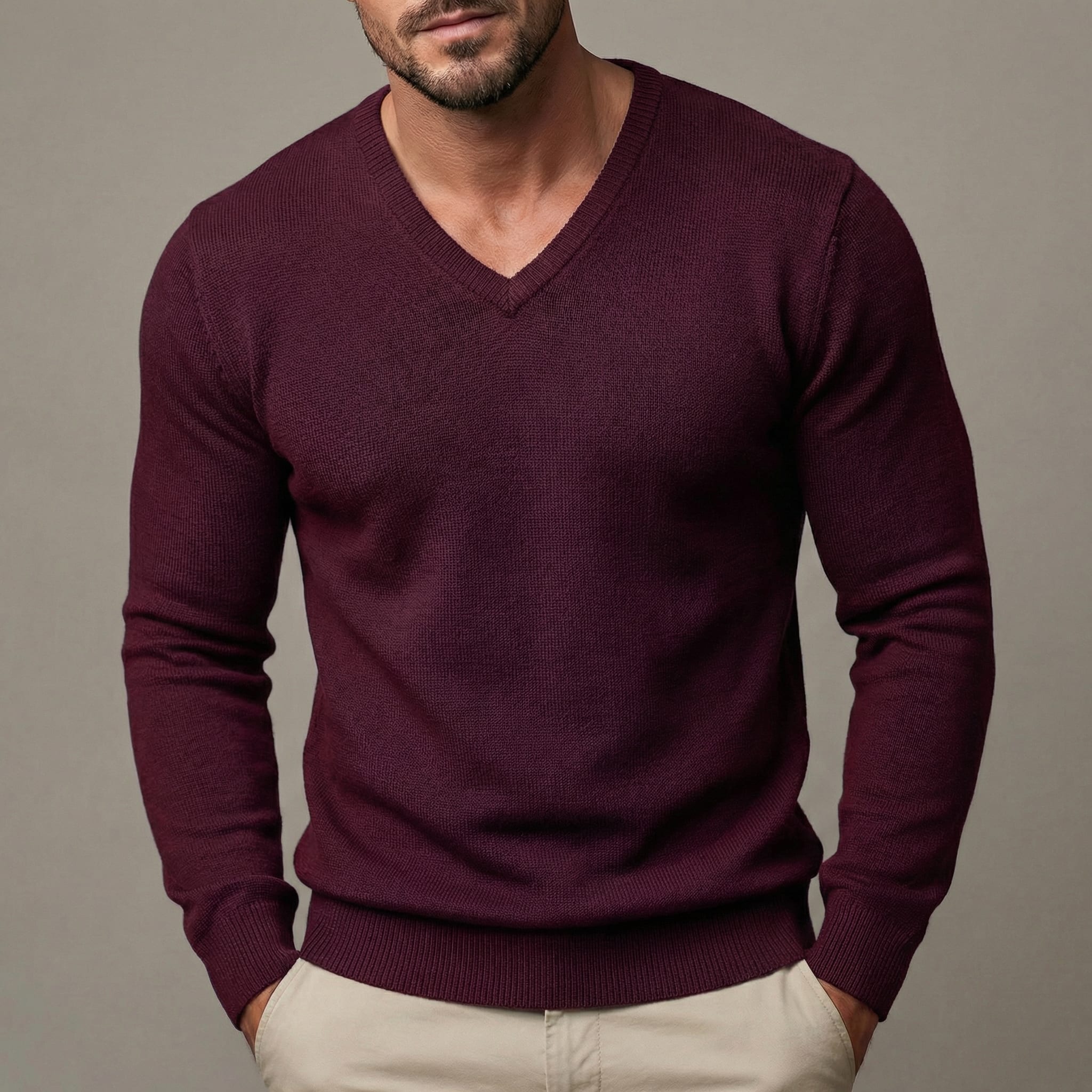Abel Slim Fit V Neck Sweater_3