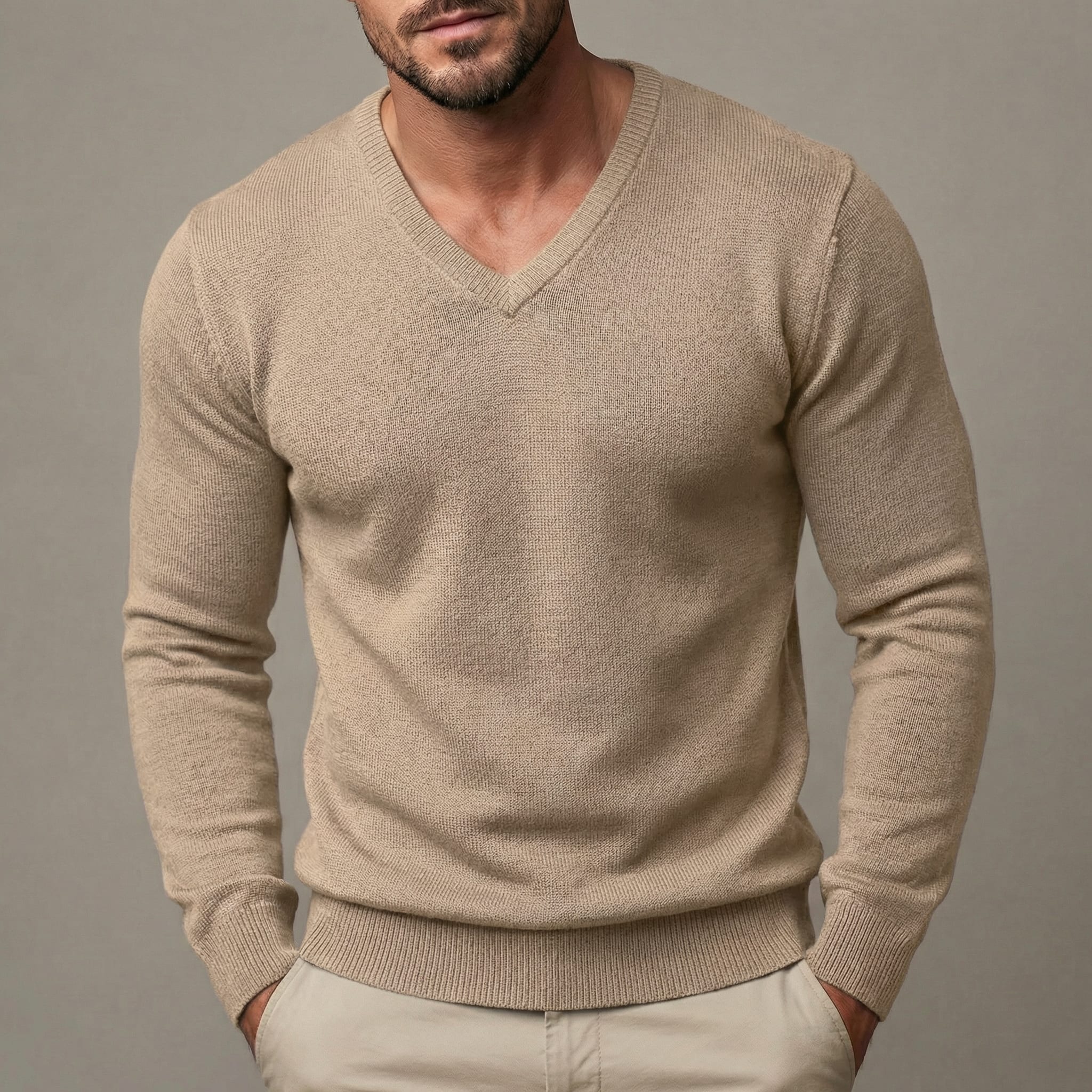 Abel Slim Fit V Neck Sweater_5