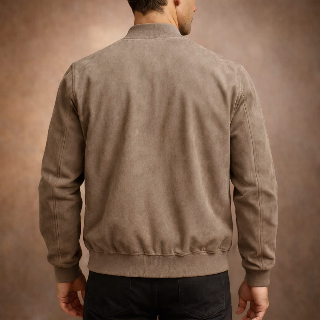 Daniel Lightweight Faux Suede Bomber Jacket_4