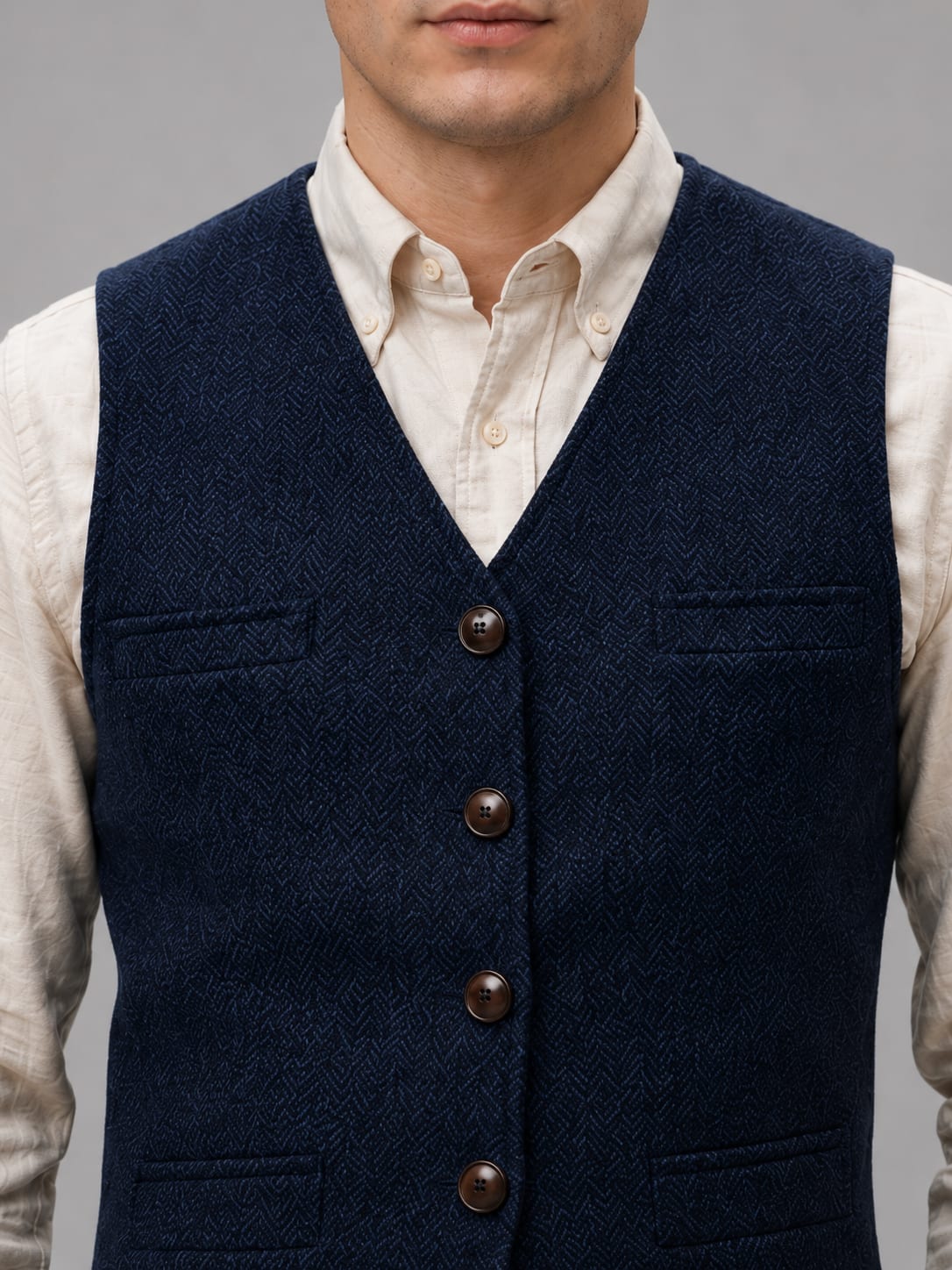 Idris Herringbone Tweed Waistcoat_2
