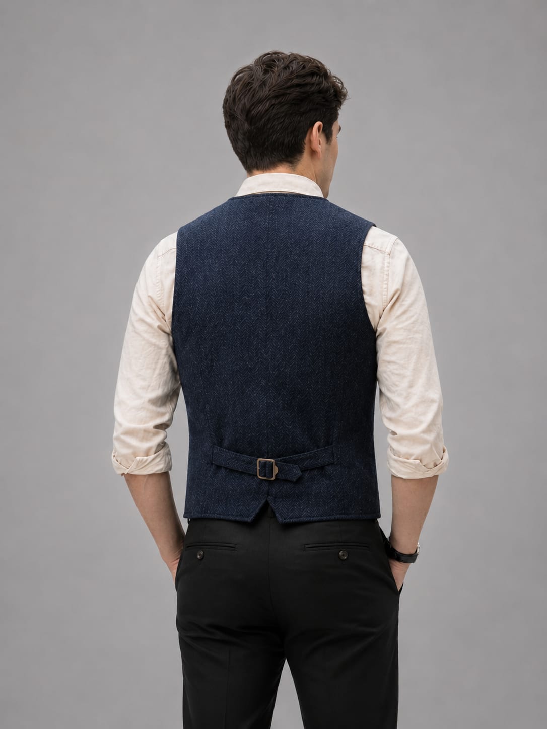 Idris Herringbone Tweed Waistcoat_3
