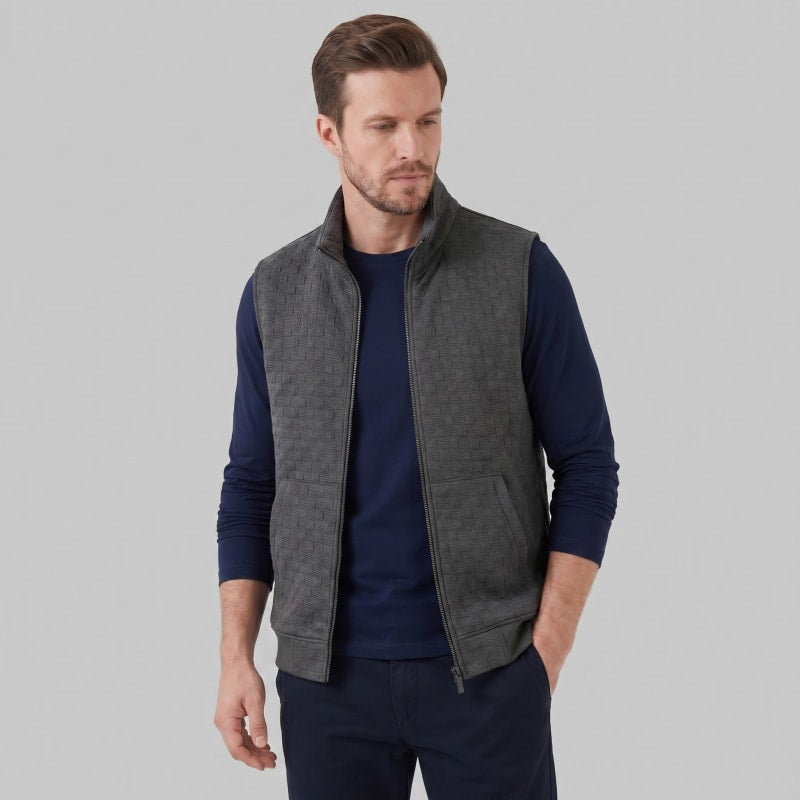 Callum Textured Knit Zip Vest_1
