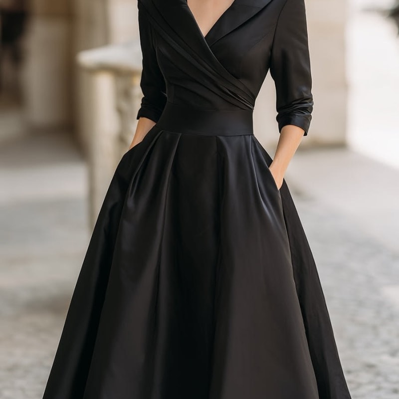 Farrah Vintage Wrap Midi Cocktail Dress_1