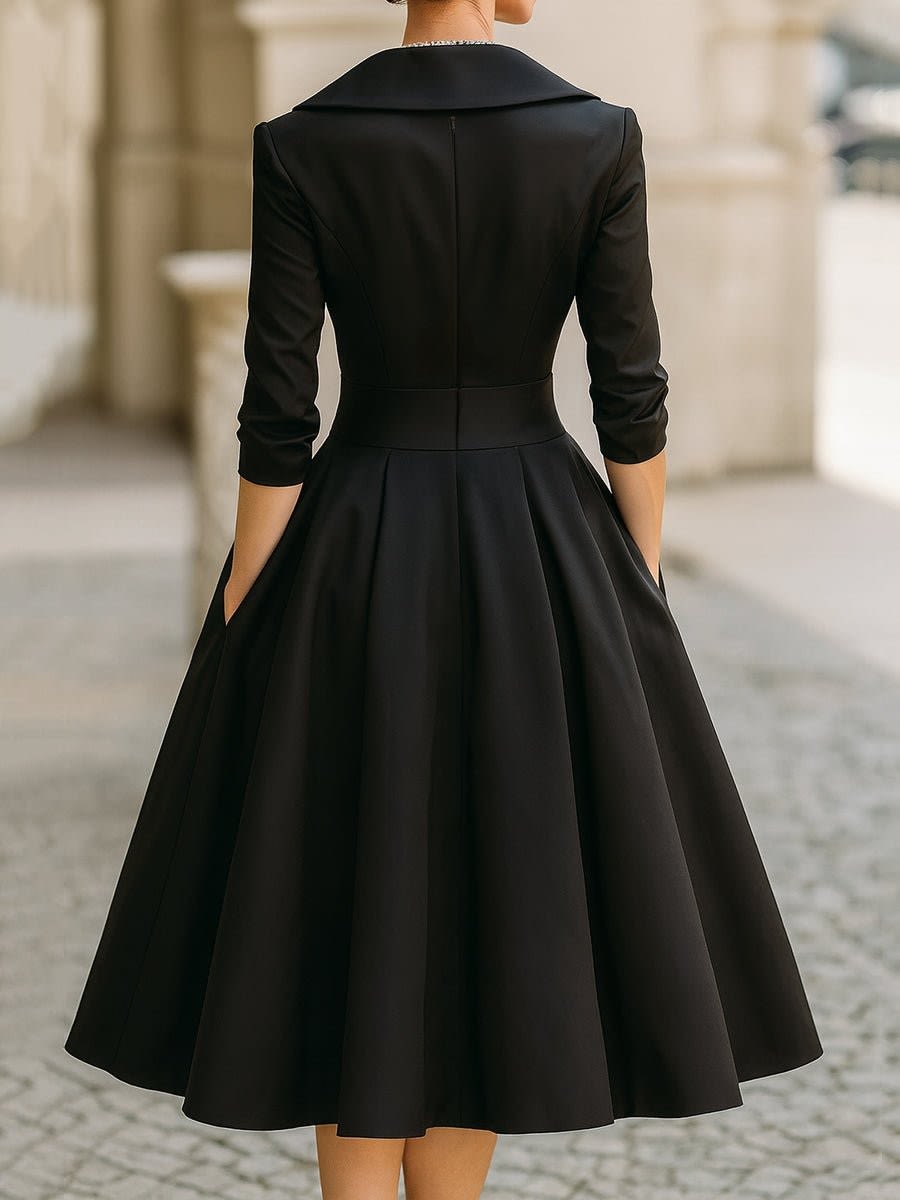 Farrah Vintage Wrap Midi Cocktail Dress_4