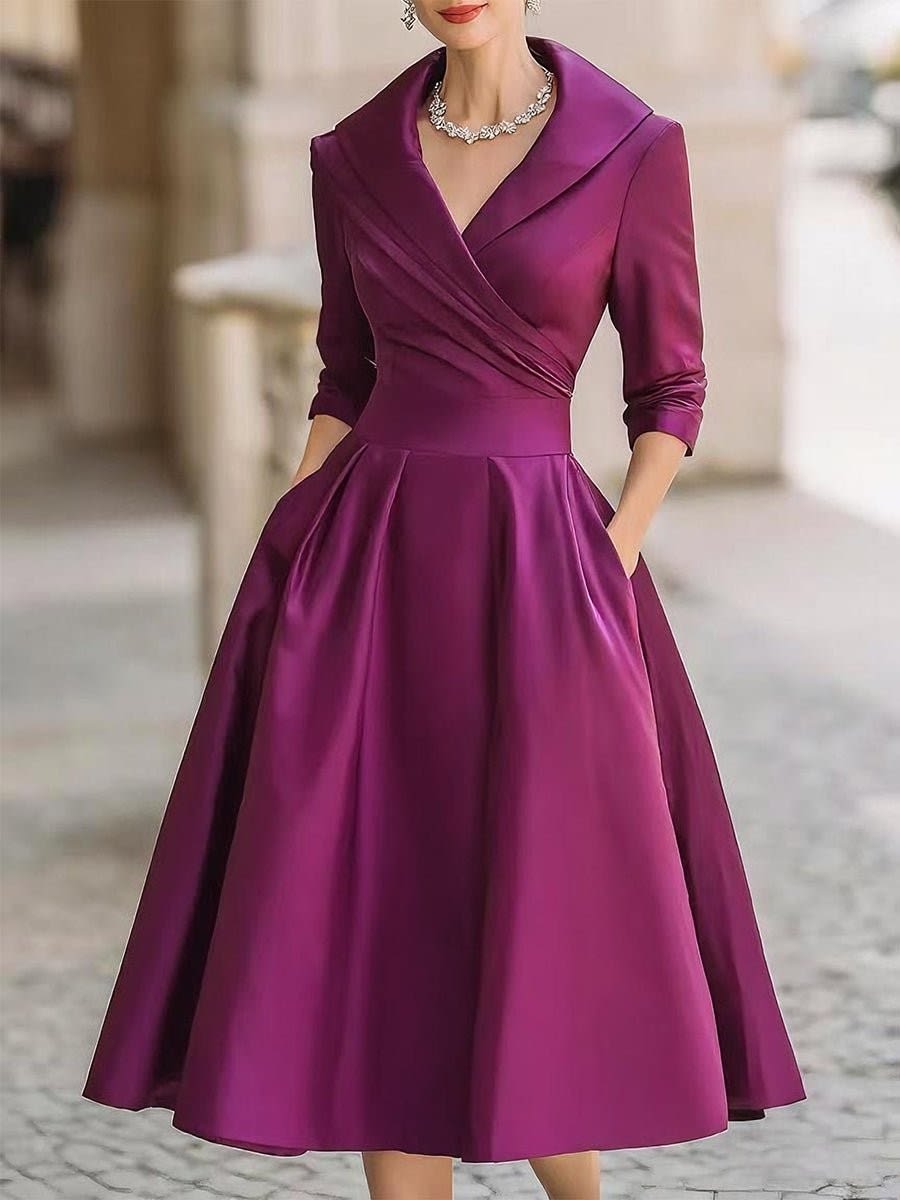 Farrah Vintage Wrap Midi Cocktail Dress_8
