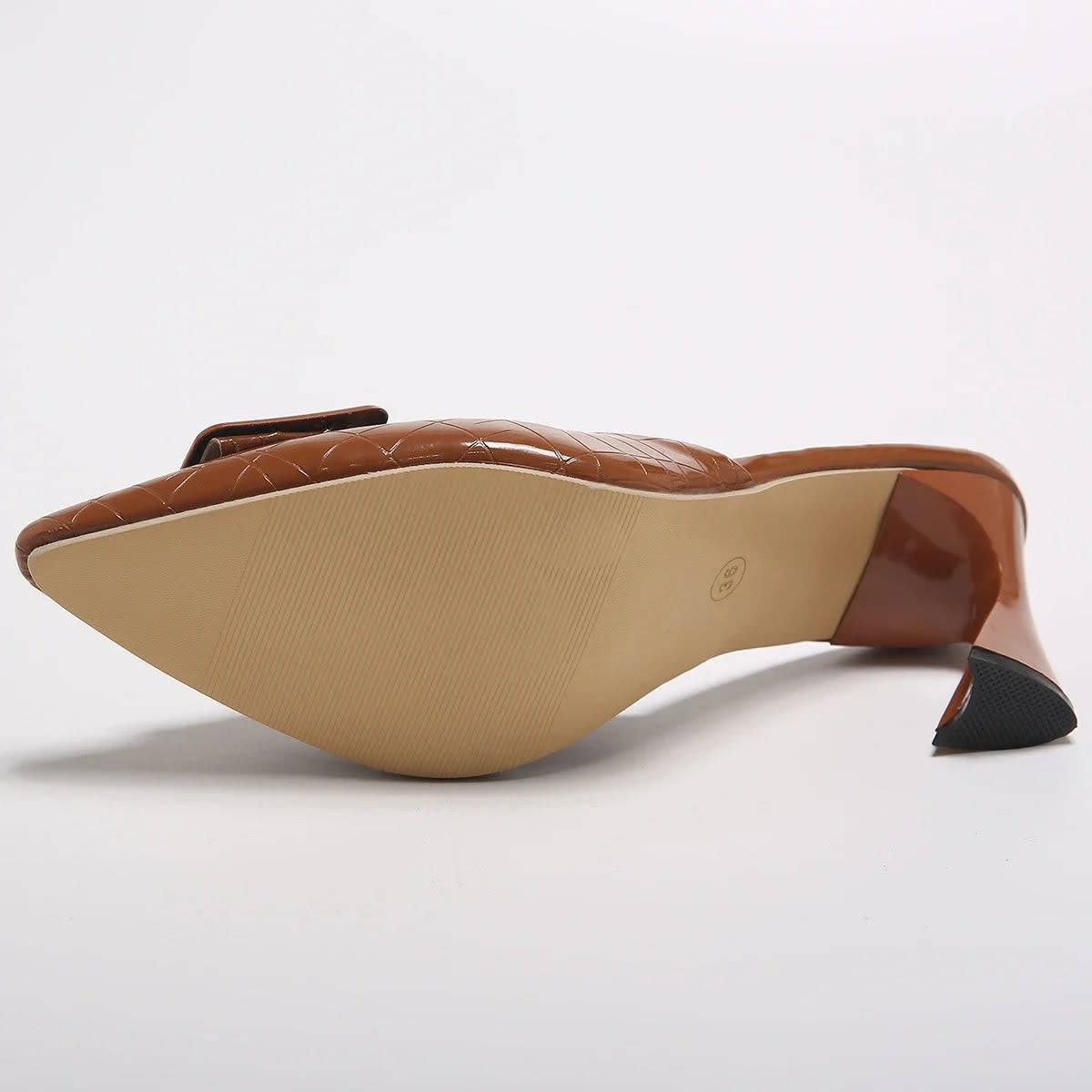Lauretta Buckle Detail Pointed Toe Mules_14