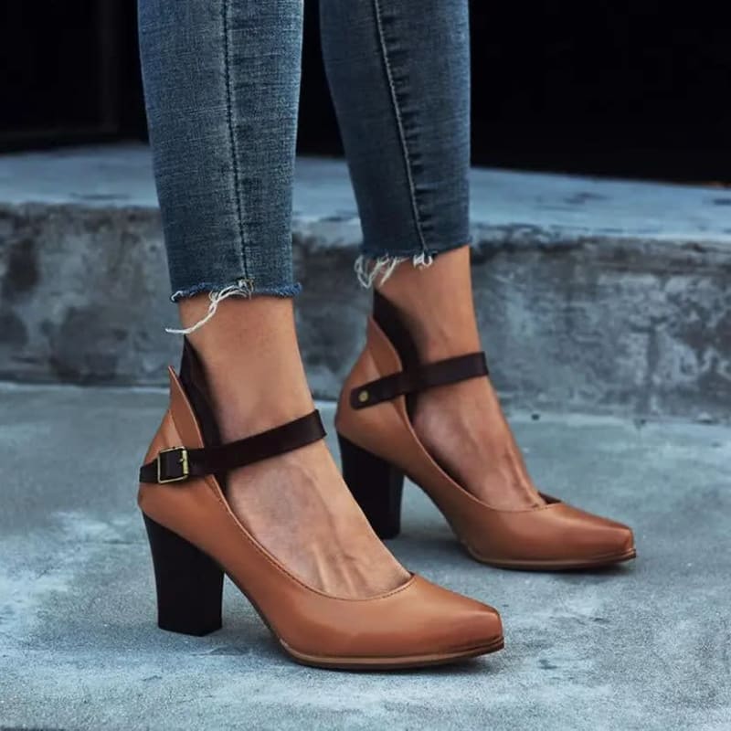 Katinka Two Tone Ankle Strap Pumps_1