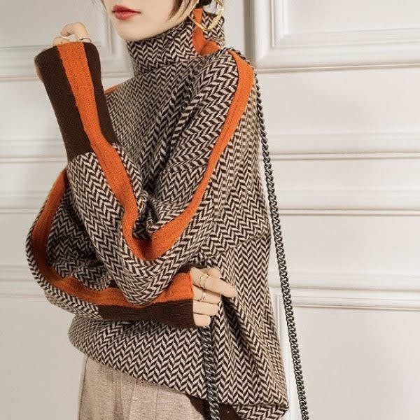 Maurine Herringbone Turtleneck Sweater_2